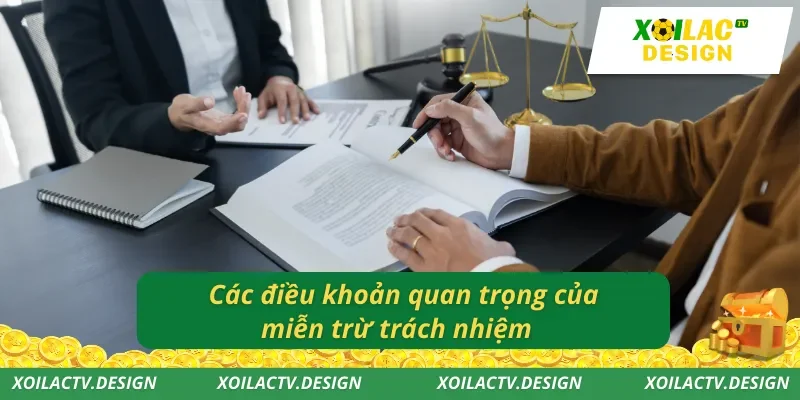 Các điều khoản quan trọng của miễn trừ trách nhiệm